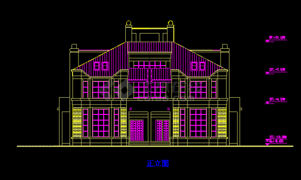 某小型 双拼别墅施工设计CAD建筑图-图二