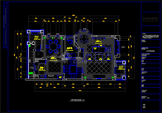 某豪华欧式别墅装修设计施工CAD全套图-图二