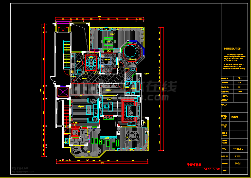 东南亚（复士）别墅装修设计CAD施工图-图二