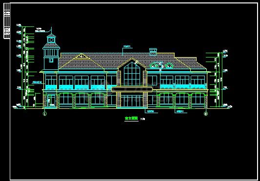 某山庄会馆建筑施工设计CAD详图-图二