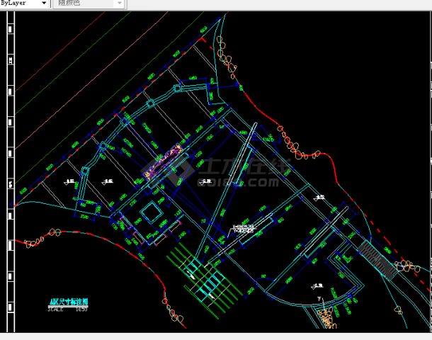 浙江某镇公园施工设计全套CAD图纸-图二