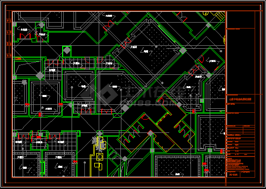 酒店中餐厅整套施工CAD方案设计图-图二