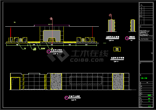 酒店中餐厅散座区装修施工设计CAD图-图二