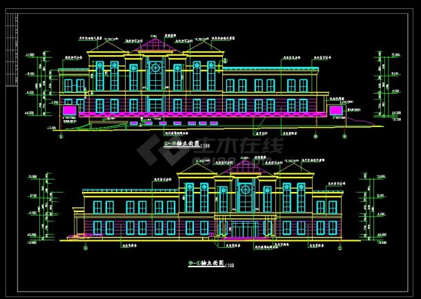 某小区会所建筑施工CAD详情整套图-图二