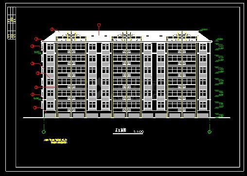 某小区六层住宅楼建筑设计CAD详图-图二