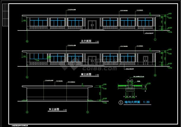 全套职工餐厅CAD建筑设计详细施工图纸-图二