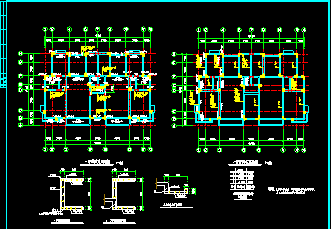某三层异形框架柱住宅楼结构建筑CAD设计图-图二