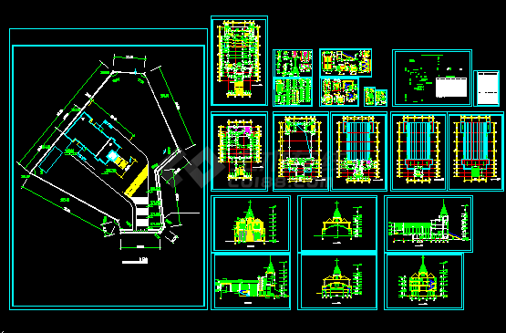 基督教会建筑施工cad设计方案图纸-图一