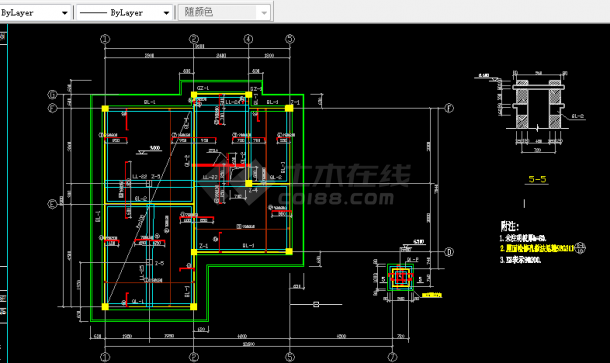 某办公楼结构设计方案全套CAD施工图-图二