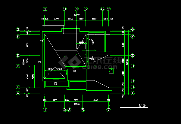 日式别墅建筑设计方案全套CAD图纸-图二