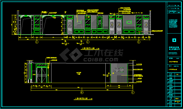 中餐厅装修施工设计CAD方案图纸-图二