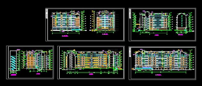 某住宅楼立剖面施工设计CAD详情图_图1