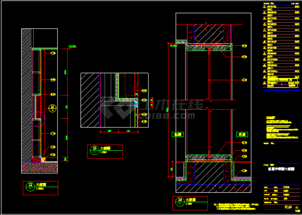 北京五星酒店中餐厅施工设计CAD方案图-图二