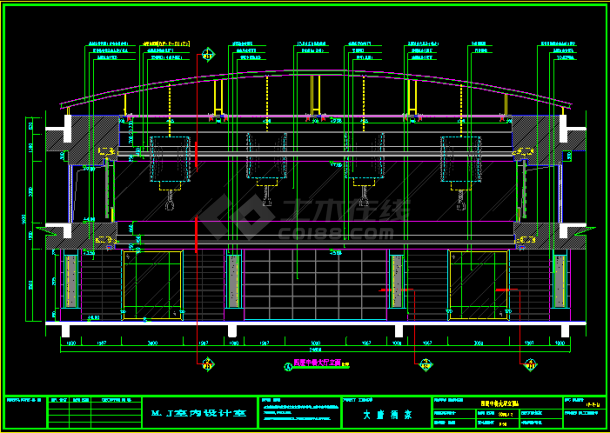 广州-大唐酒家中餐厅施工设计CAD方案图-图二