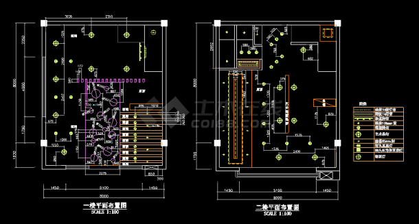 火锅店装修设计施工CAD方案图纸-图二
