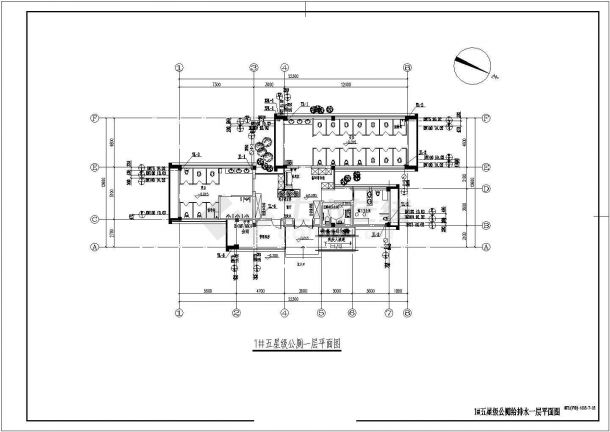 人民广场五星级公厕工程给排水设计CAD施工图-图二