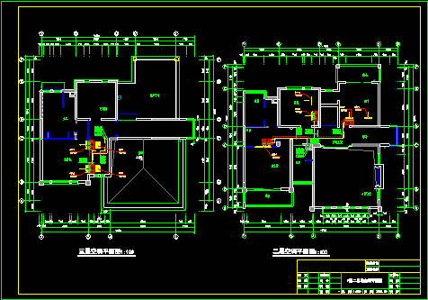 DF户型别墅空调施工设计CAD方案图-图二