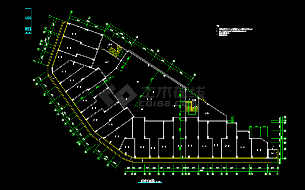 某市金天花园小区建筑CAD详细图纸-图二