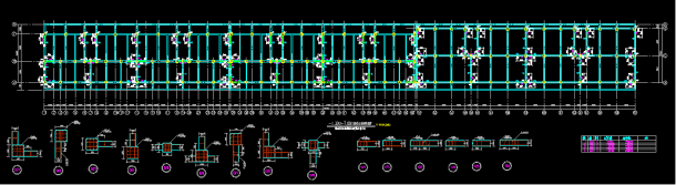 某超长建筑底框结构设计cad施工图纸-图二