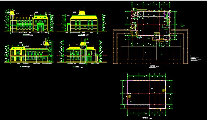 二层会所建筑cad设计施工方案图_图1