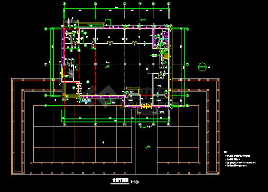 二层会所建筑cad设计施工方案图-图二