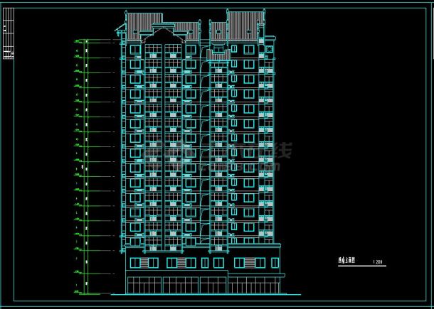 高层公寓的cad平面设计初步方案图-图二