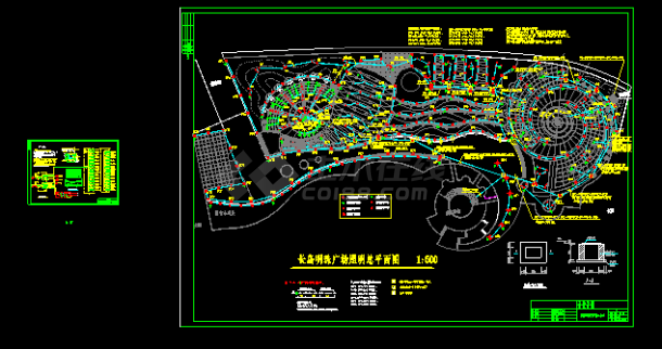 长岛明珠广场照明设计cad总平面图-图一