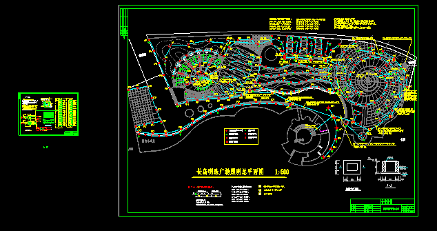 长岛明珠广场照明设计cad总平面图