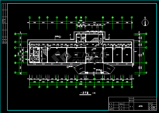 某五层防疫站建筑cad平立面设计方案-图二