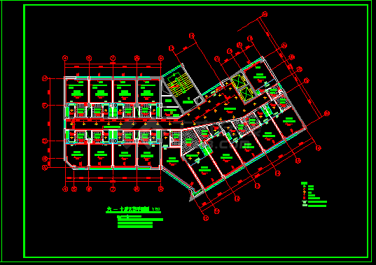 某国际大酒店建筑施工CAD设计方案图纸-图二