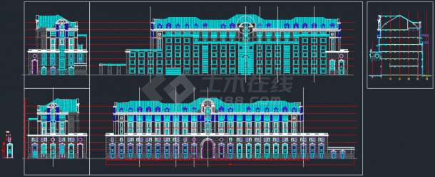 南京某地别墅建筑CAD设计立面图-图一