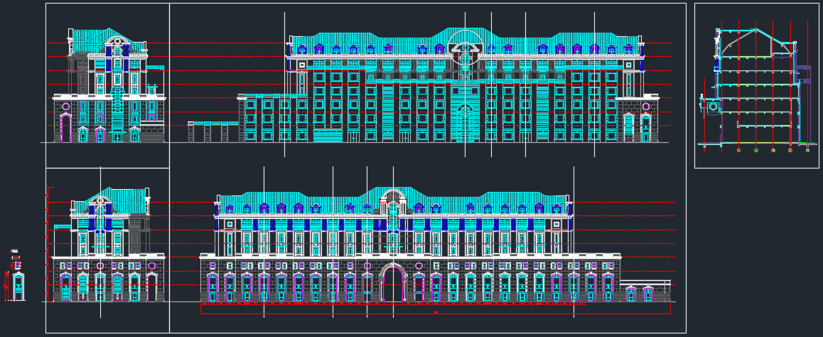 南京某地别墅建筑CAD设计立面图
