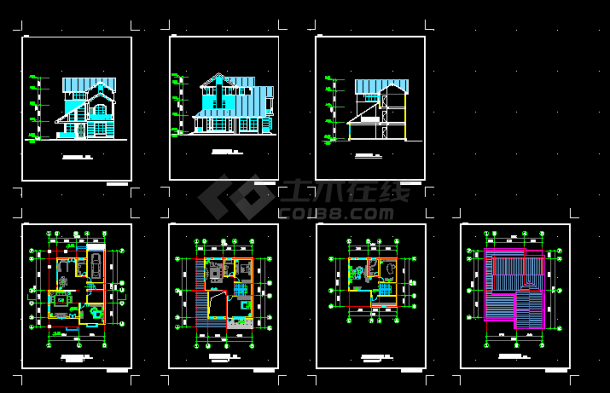 单层别墅住宅建筑施工CAD设计方案图纸-图一