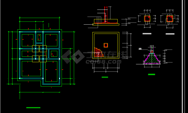 豪华中式别墅建筑设计施工全套CAD图-图二