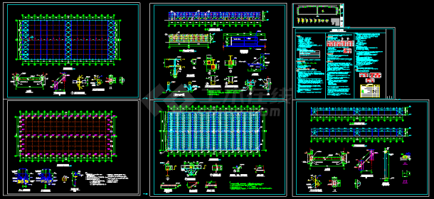 某大型钢结构原料库房整套cad结构建筑设计施工图纸-图一
