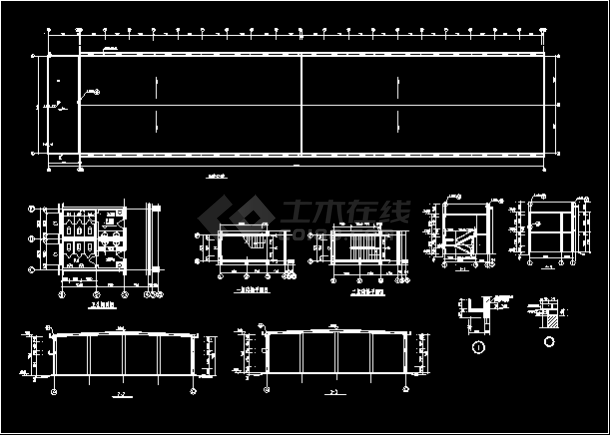 某钢结构厂房建筑设计CAD施工图纸-图二
