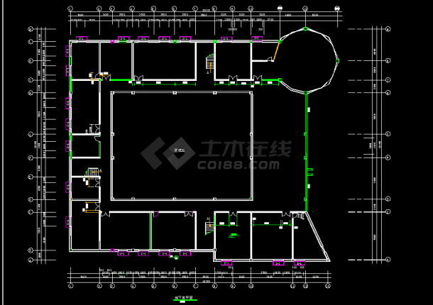 大型综合演播厅建筑CAD全套施工图-图二