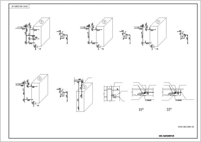 某时代广场组合式空气处理机组AHU平面图、立面图、剖面图_图1