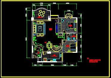 某一套完整的家装施工设计CAD平面图-图二