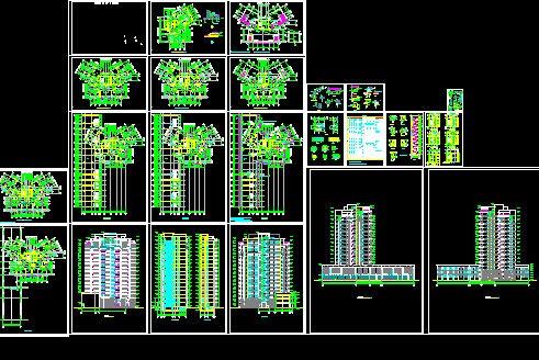 整套高层住宅建筑施工CAD设计方案图纸-图一