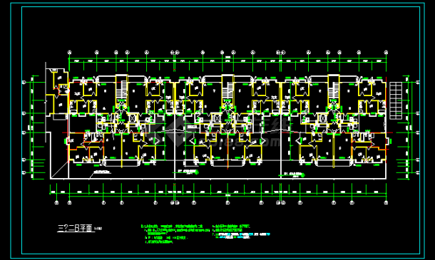 高层小区住宅楼建筑施工CAD设计方案图纸-图二