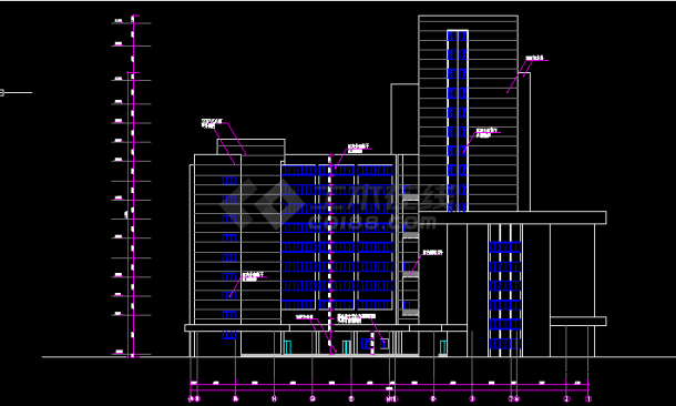青岛火车站店建筑施工设计全套CAD图-图二