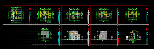 豪华中式别墅建施设计全套CAD图纸-图一