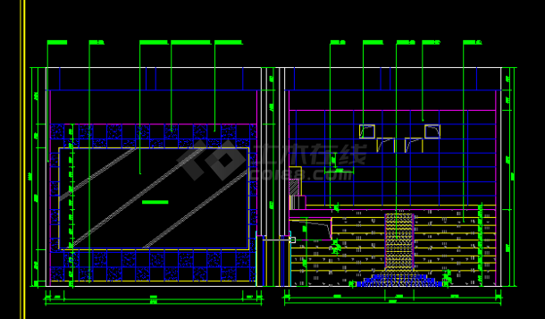 保利国际电影院建施方案设计全套CAD平面图-图二