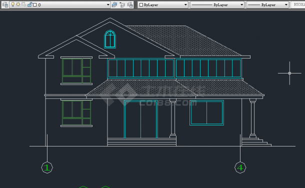 六合某地区乡村别墅建筑设计CAD施工方案图-图二
