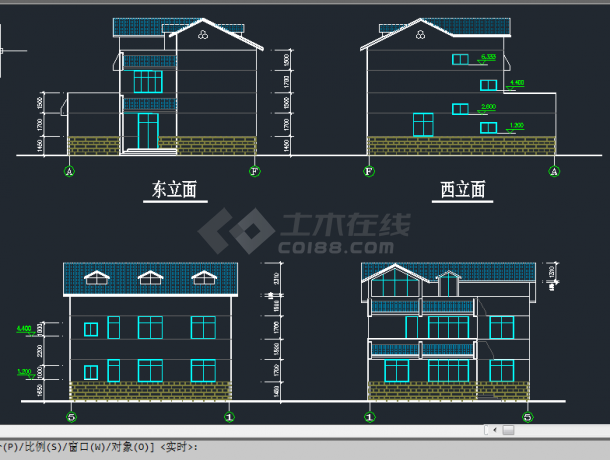 某地区乡村安进B型别墅建筑设计CAD施工图-图二