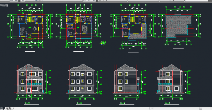 某地区农村3层住宅楼建筑设计CAD施工方案图_图1
