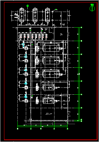 大型燃气导热油炉cad施工设计方案图-图二