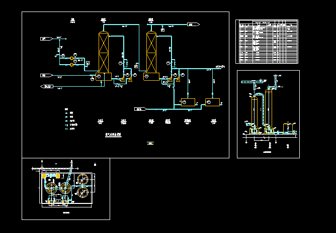 废气洗涤系统流程及配管整套cad设计施工方案图_图1