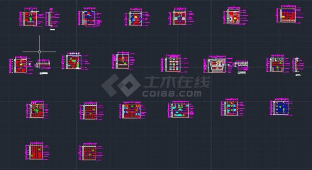 某地区书柜小品设计装修方案cad-图一